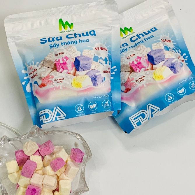 Sữa Chua Sấy Thăng Hoa Thương Hiệu Hana Nguyên, Vị Ngọt Tự Nhiên, Đồ Ăn Vặt, Có Chứng Nhận ATVSTP