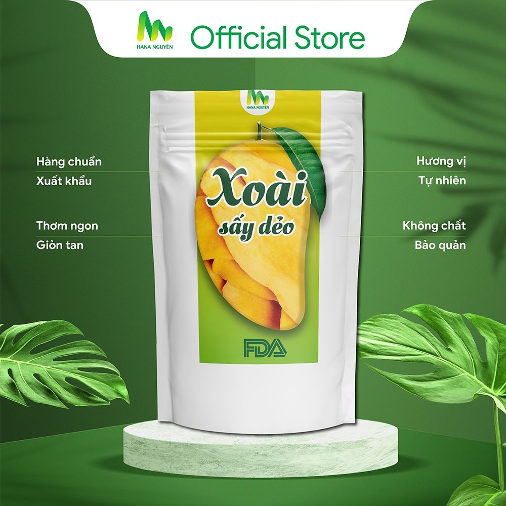 Xoài sấy dẻo HANA NGUYÊN, vị chua ngọt tự nhiên cắt sợi, 300g-500g