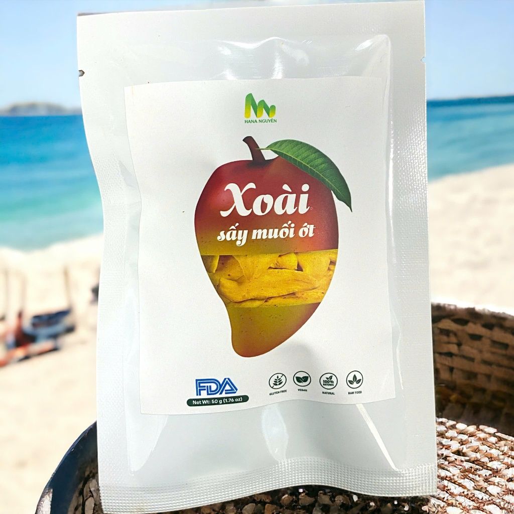 Xoài sấy dẻo muối ớt HANA NGUYÊN, kết hợp vị chua cay mặn ngọt cắt sợi, 300g,500g
