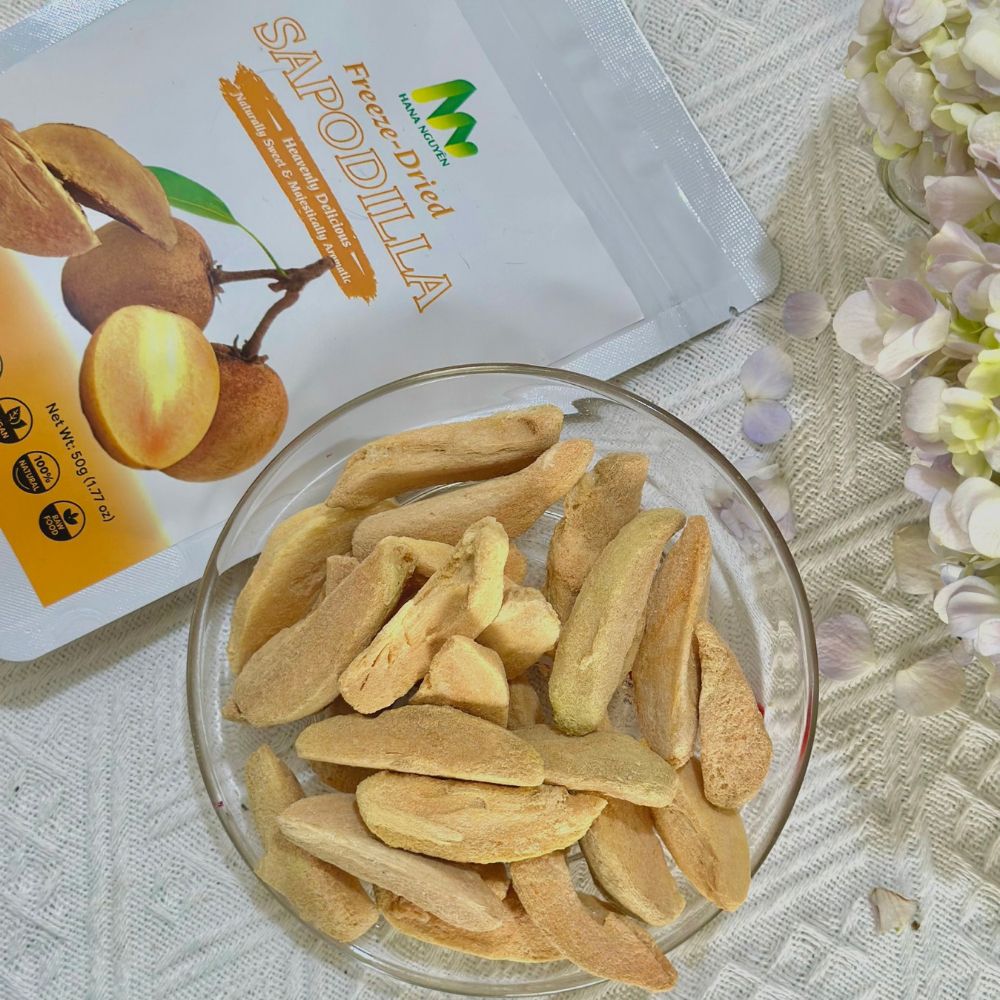 Sapoche sấy thăng hoa HANA NGUYÊN, vị ngọt tự nhiên, đồ ăn vặt trái cây, chuyên đi xuất khẩu