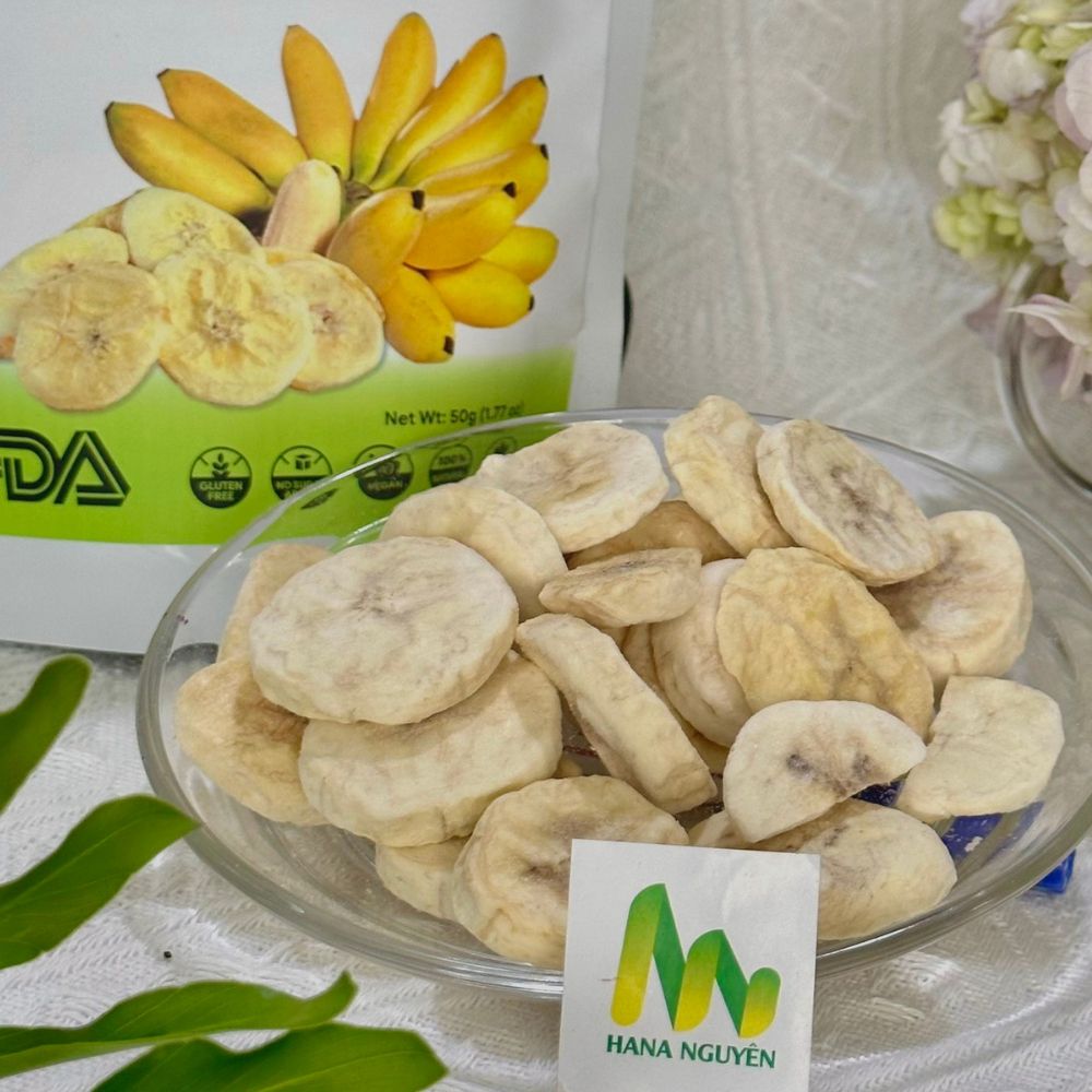 Chuối sấy thăng hoa HANA NGUYÊN, bổ sung năng lượng cho cơ thể, sản phẩm có nguồn gốc tự nhiên