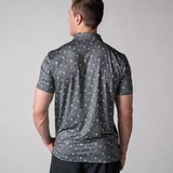 Áo thun có cổ ngắn tay nam JOOLA - Men's Club Printed Polo - Serpentine - Charcoal Gray