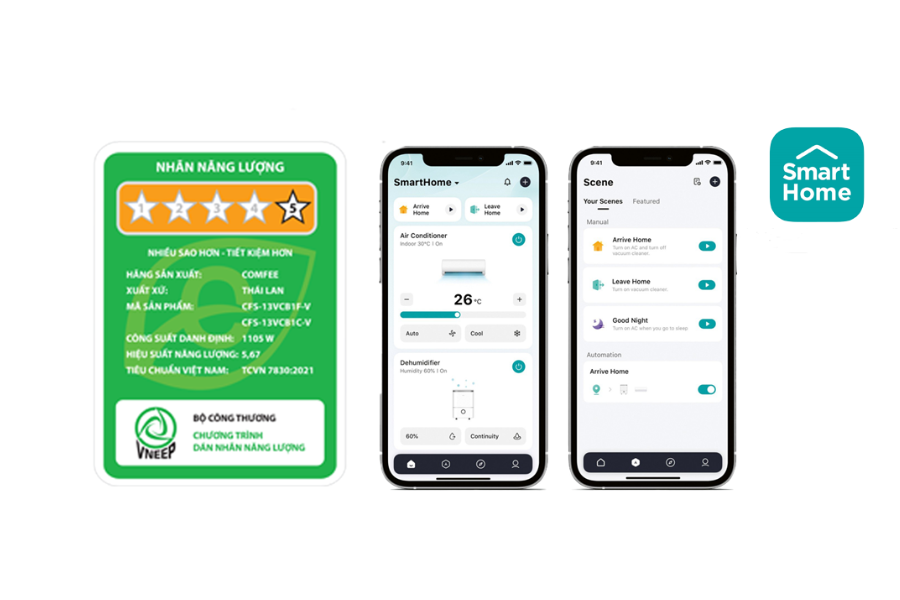 Máy lạnh Comfee CFS-13VCB1 Inverter 1 chiều 12000 BTU 1.5HP