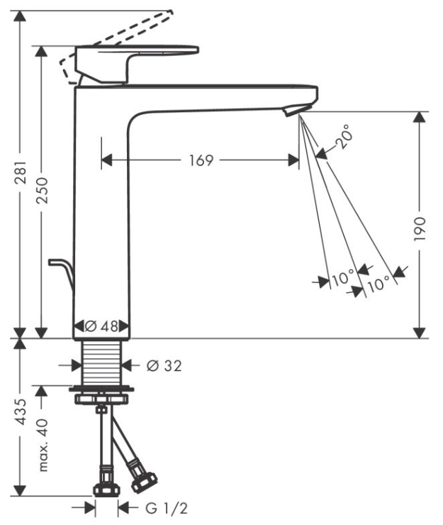 Vòi lavabo Hansgrohe HG Vernis Blend 230 71552677 (màu Matt Black)