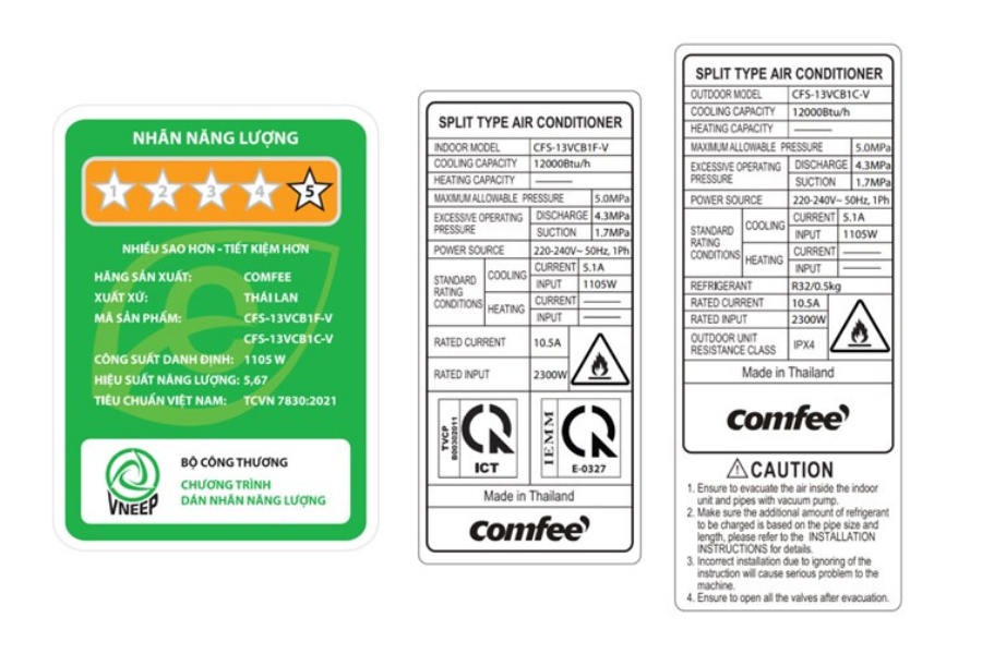 Máy lạnh Comfee CFS-13VCB1 Inverter 1 chiều 12000 BTU 1.5HP