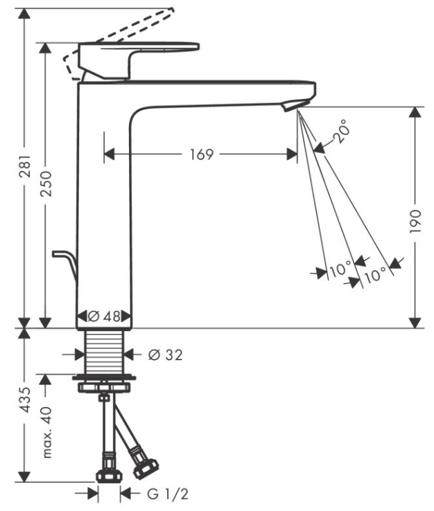 Vòi lavabo Hansgrohe HG Vernis Blend 230 71552677 (màu Matt Black)