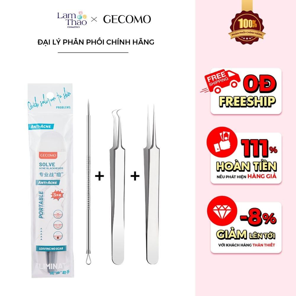 Bộ Nặn Mụn 3 Món Chuyên Dụng Gecomo Anti-Acne