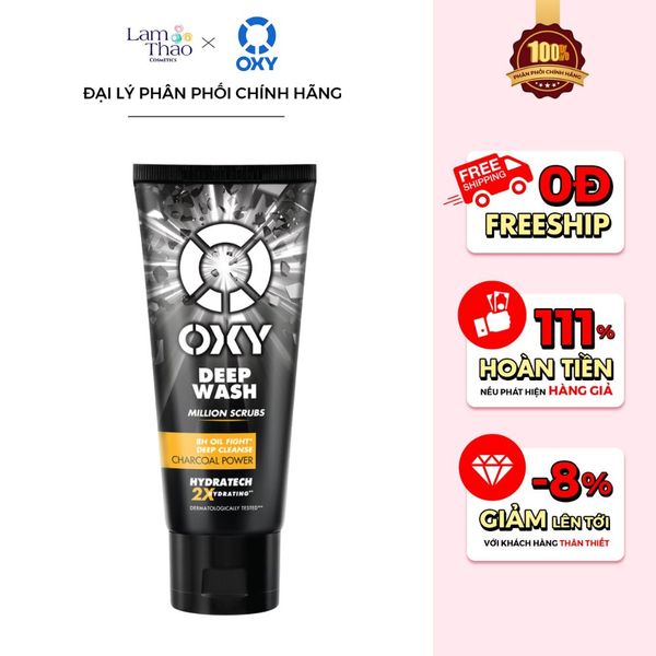 Kem Rửa Mặt Có Hạt Làm Sạch Sâu Giảm Nhờn Oxy Deep Wash Scrub Formula