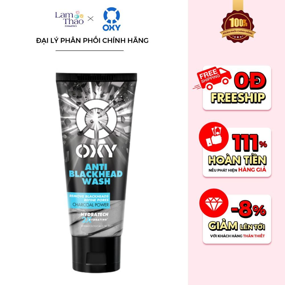 Kem Rửa Mặt Hỗ Trợ Làm Giảm Mụn Đầu Đen Oxy Anti-Blackhead Wash