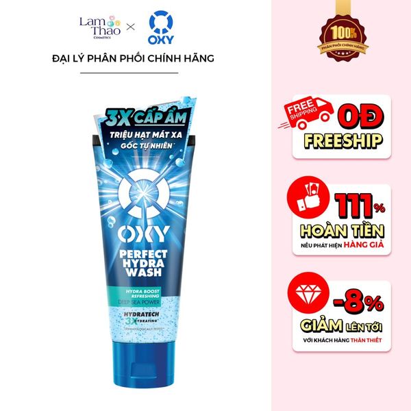 Gel Rửa Mặt 3X Cấp Ẩm Chuyên Sâu Dành Cho Da Thường, Da Khô Oxy Perfect Hydra Wash