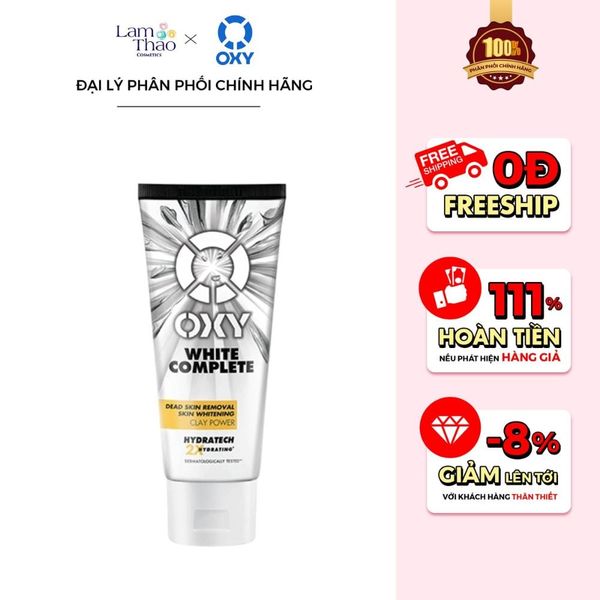 [MUA 1 TẶNG KÈM 1 SRM OXY 25ML] Kem Rửa Mặt Tút Sáng Từ Đất Sét Trắng Oxy White Complete
