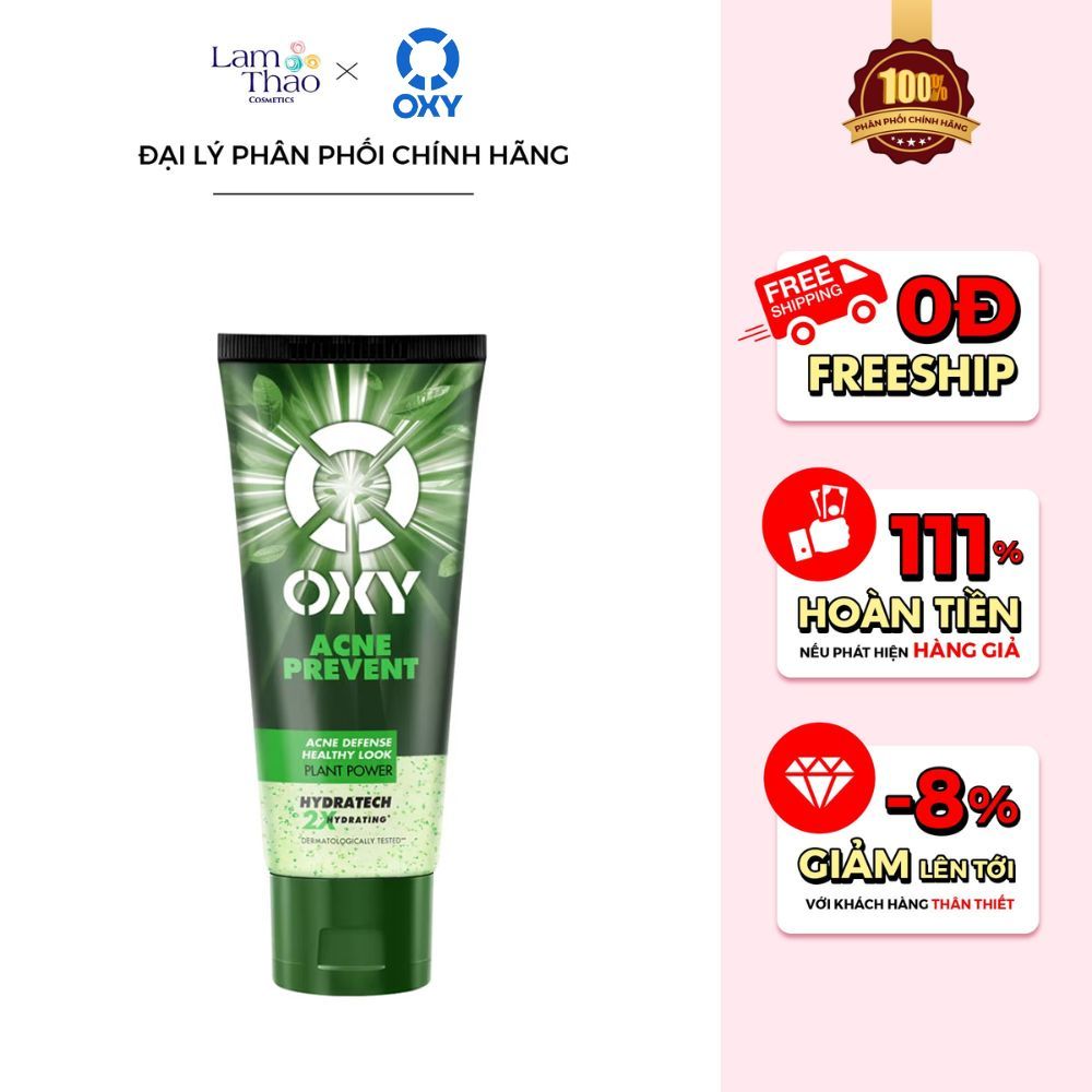 Gel Rửa Mặt Hỗ Trợ Ngừa Mụn, Da Sáng Khoẻ Oxy Acne Prevent