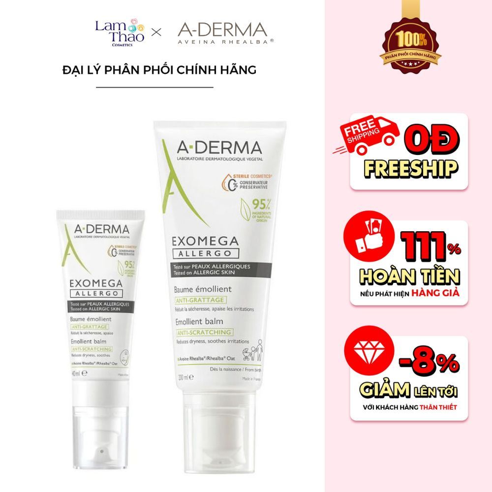 Kem Dưỡng Ẩm Chuyên Biệt Cho Da Cơ Địa Và Da Khô A-Derma Exomega Allergo Anti-Scratching Emollient Balm