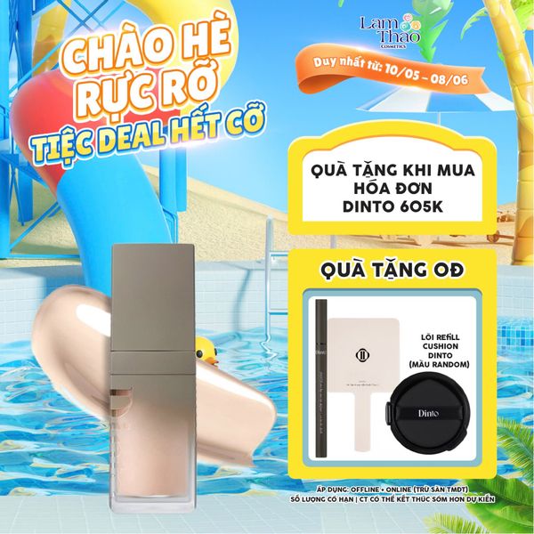 [DEAL 10/5 - 8/6 HĐ DINTO 605K TẶNG 1 GƯƠNG CẦM TAY DINTO + CHÌ MÀY DINTO + LÕI REFILL DINTO] Kem Nền Che Khuyết Điểm Cho Da Khô Dinto Wooncho Blur-Glowy Foundation