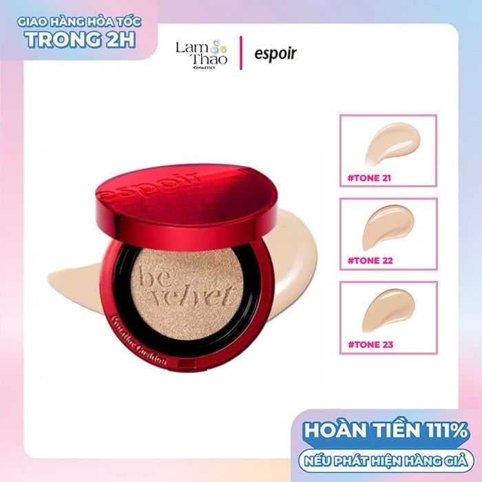 Phấn Nước Che Phủ Hoàn Hảo Espoir Pro Tailor Be Velvet Cover Cushion SPF 34 PA++ (GỒM 2 LÕI)