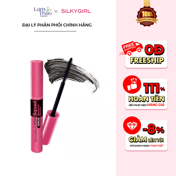 Mascara Làm Dài, Dày Và Cong Mi Silkygirl Lash Squad Serum Waterproof Mascara