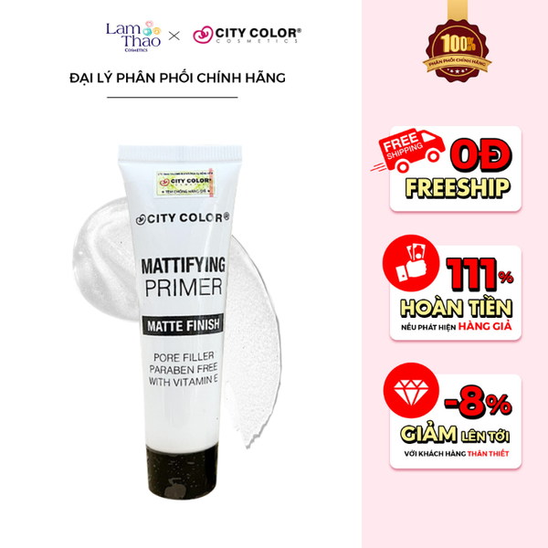 Kem Lót Kiềm Dầu Hỗ Trợ Giảm Nếp Nhăn City Color Mattifying Primer