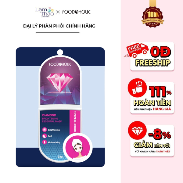 [MUA 10 MIẾNG CÒN 79K/10SP] Mặt Nạ Dưỡng Trắng Dành Cho Mọi Loại Da Foodaholic Diamond - Brightening