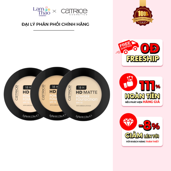 Phấn Nền Mịn Lỳ Kiềm Dầu 18H HD Catrice Matte Powder Foundation