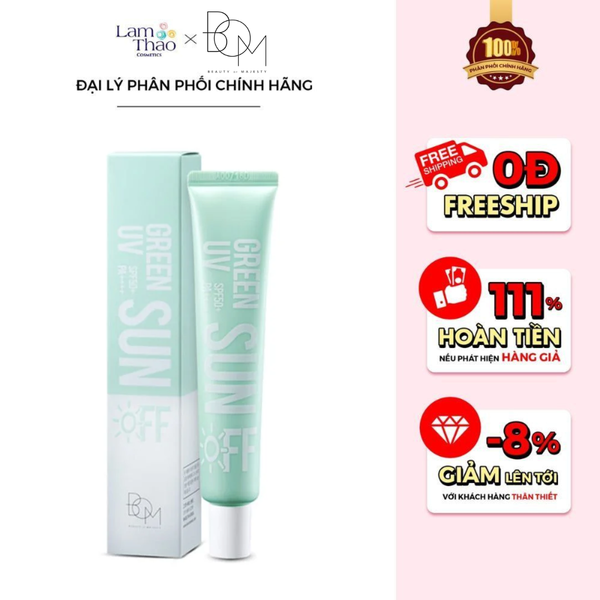 [TẶNG KÍNH MẮT BOM] Kem Chống Nắng Dưỡng Ẩm BOM Green UV Sun Off SPF 50+ PA++++
