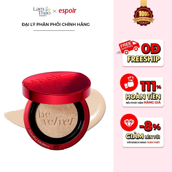 Phấn Nước Che Phủ Hoàn Hảo Espoir Pro Tailor Be Velvet Cover Cushion New Class SPF 34 PA++ (GỒM 2 LÕI)