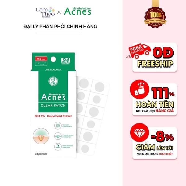 Miếng Dán Mụn Giúp Giảm Mụn Sưng Viêm Acnes Clear Patch