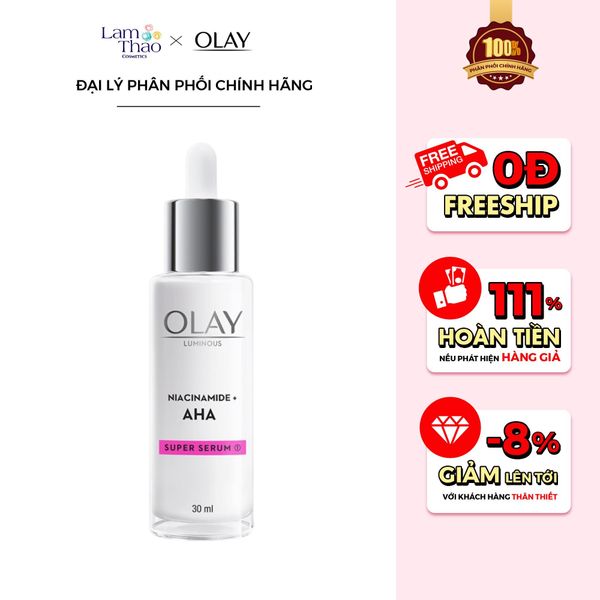 Tinh Chất Hỗ Trợ Ngừa Lão Hóa Giúp Dưỡng Sáng Da Mờ Thâm Mụn Olay Luminous Niacinamide AHA Super Serum