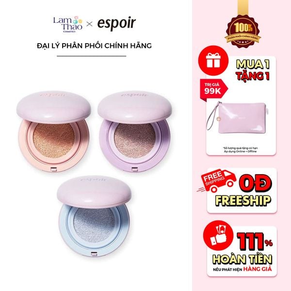 [Tặng Kèm Túi Espoir Độc Quyền] Phấn Nước Chống Nắng Nâng Tone Espoir Dewlike Jello Tone Up Cushion SPF50+ PA+++