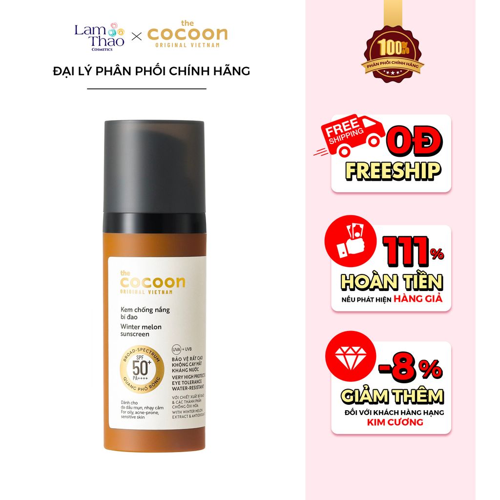 Kem Chống Nắng Chiết Xuất Bí Đao Cocoon Winter Melon Suncreen SPF 50 + PA ++++