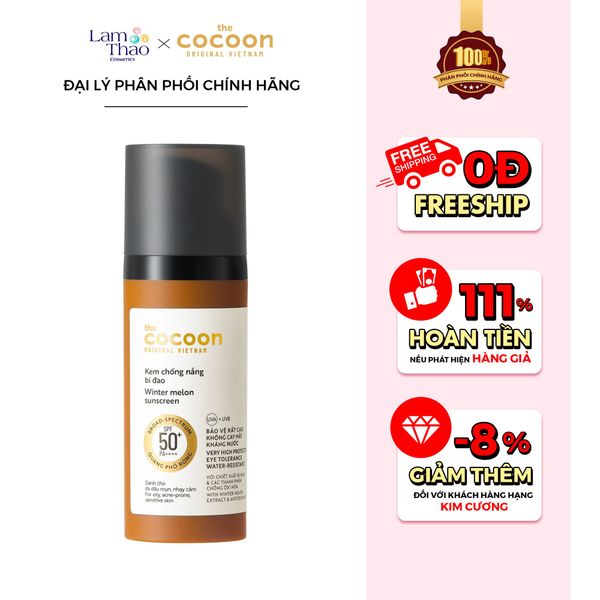 Kem Chống Nắng Chiết Xuất Bí Đao Cocoon Winter Melon Suncreen SPF 50 + PA ++++