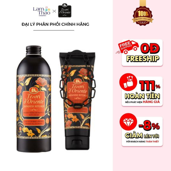 Sữa Tắm Nước Hoa Hương Hoa Trà Nhật Bản Tesori D'Oriente Japanese Rituals Aromatic Bath Cream
