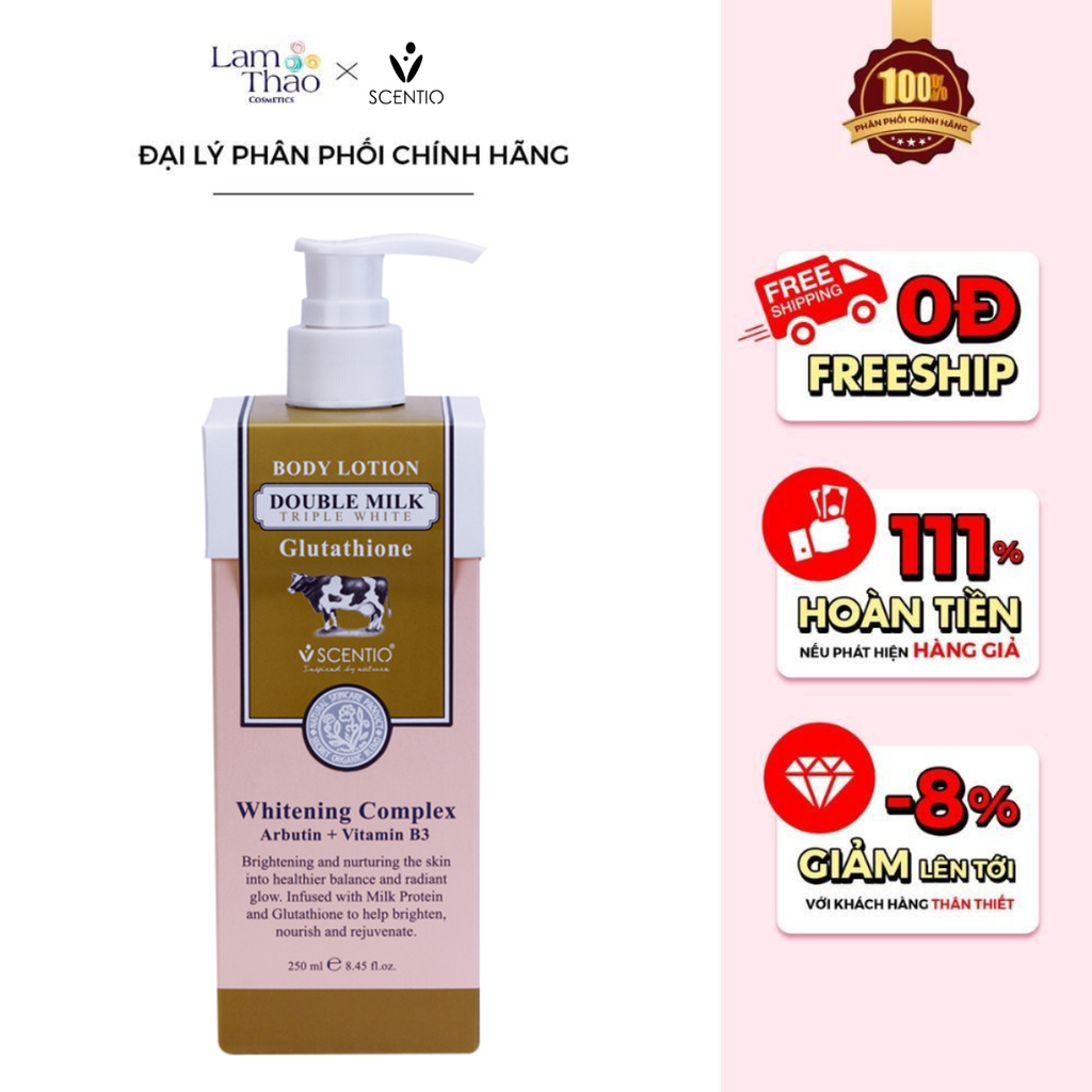 Dưỡng Thể Trắng Da Beauty Buffet Scentio Double Milk Triple White Body Lotion