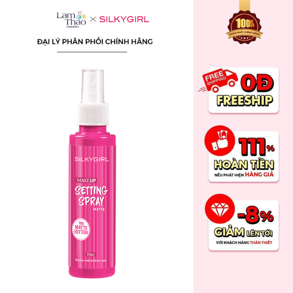 Xịt Giữ Lớp Trang Điểm Lâu Trôi Silkygirl Makeup Setting Spray Matte