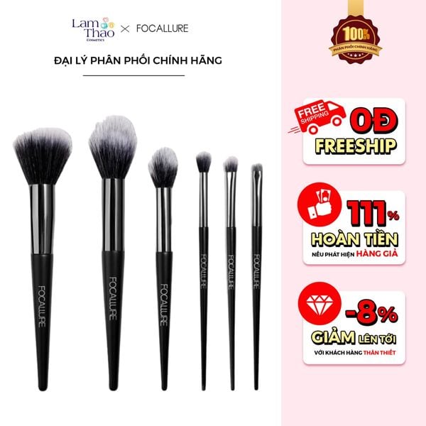 Bộ Cọ Trang Điểm 6 Cây Focallure Makeup Brushes Kit