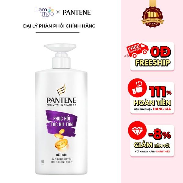 Dầu Gội Pantene 3X Phục Hồi Tóc Hư Tổn Total Damage Care Shampoo