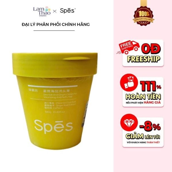 Tẩy Tế Bào Chết Da Đầu Hương Gừng Giúp Tóc Bồng Bềnh Spes Sea Salt And Ginger Cream For Volumizing And Fluffy Hair