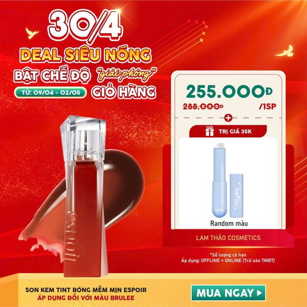 [DEAL 09/4 - 02/5 MUA MÀU #BRULEE TẶNG 1 CỌ TÁN SON SILICON BEFOU] Son Kem Tint Bóng Mềm Mịn Espoir Couture Lip Tint (Mẫu Mới)