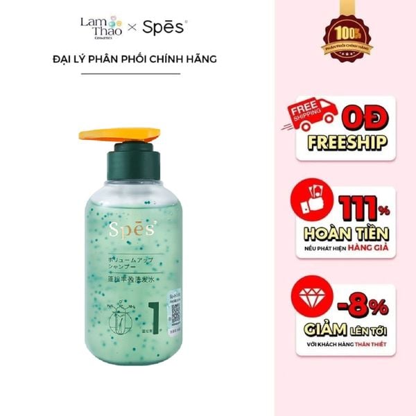 Dầu Gội Hỗ Trợ Mọc Tóc, Dưỡng Ẩm Nuôi Dưỡng Tóc Bồng Bềnh SPES Moisturizing Volume Shampoo