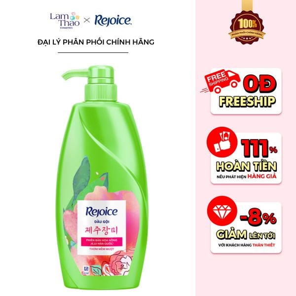 Dầu Gội Hương Hoa Hồng Jeju Thơm Mềm Mượt Rejoice