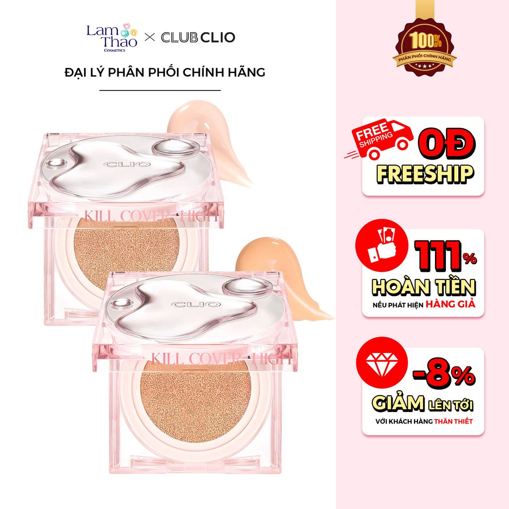 Phấn Nước Che Phủ Khuyết Điểm Cho Da Khô Clio Kill Cover High Glow Cushion SPF50+ PA++++ ( Phiên Bản Giới Hạn )[KÈM LÕI REFILL]