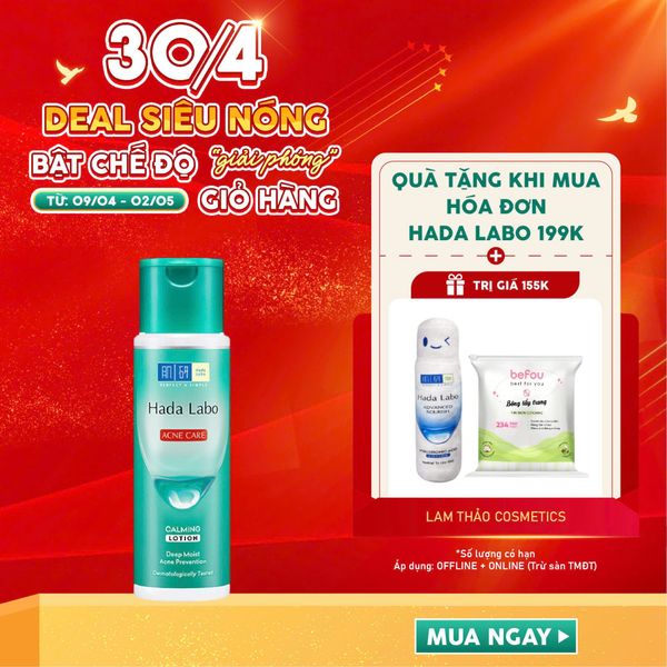 [HĐ HADA LABO 199K TẶNG 1 BTT BEFOU 234M + 1 GỐI ÔM HADA LABO] Dung Dịch Dưỡng Ẩm Cho Da Mụn Và Nhạy Cảm Hada Labo Acne Care Calming Lotion