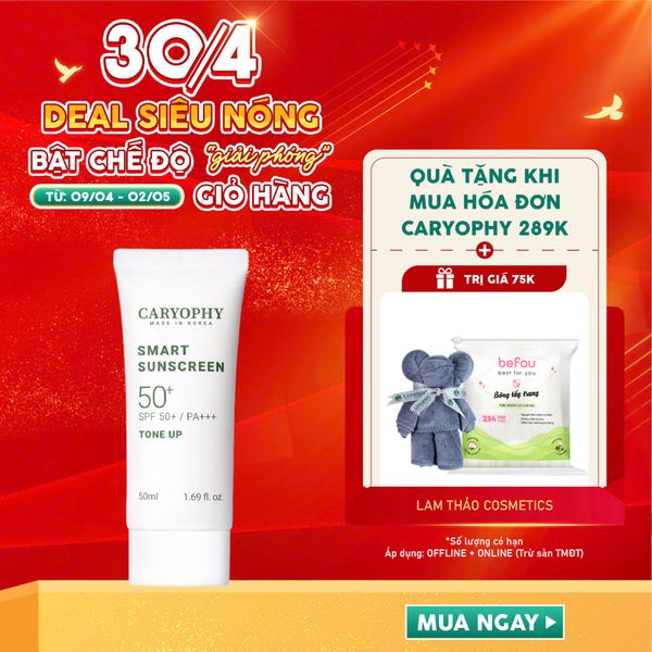 [DEAL 09/4 - 02/5 HĐ CARYOPHY 289K TẶNG 1 BÔNG TT BEFOU 234M + 1 KHĂN TẮM CARYOPHY] [DUY NHẤT WEBSITE NHẬP MÃ