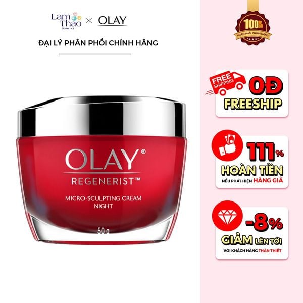 Kem Dưỡng Ban Đêm Hỗ Trợ Ngăn Ngừa Lão Hoá Olay Regenerist Micro-Sculpting Cream Night