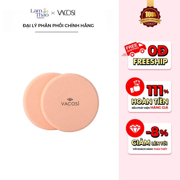 Bông Phấn Ướt Tròn Nhỏ Vacosi Small Disc Sponge 2 PCS