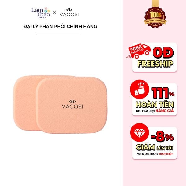 Bông Phấn Ướt Vuông Nhỏ Bịch 2 Cái Vacosi Small Square Sponge