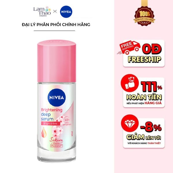 Lăn Khử Mùi Nivea Brightening Deep Serum Bright & Firm Sakura