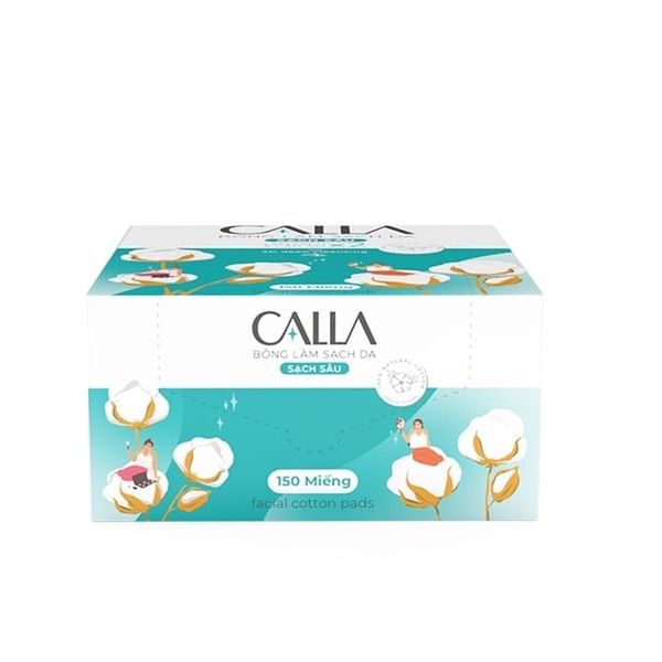 Bông Tẩy Trang Sạch Sâu Calla Facial Cotton Pads 3D Deep Cleansing (xoá)