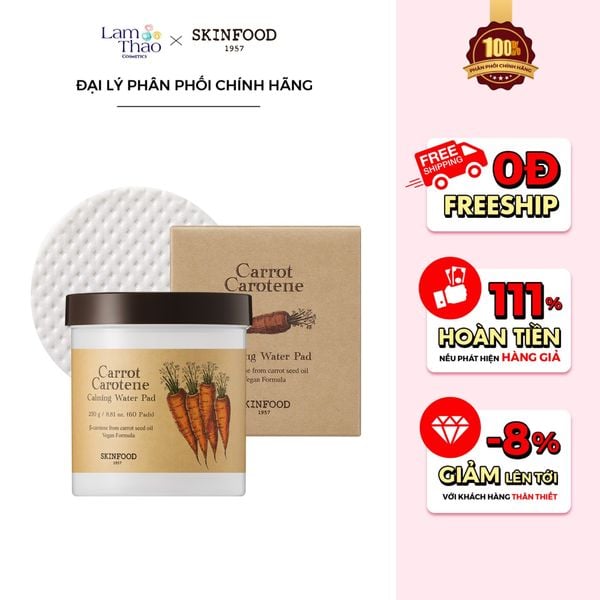 Toner Pad Làm Dịu Da Skinfood Carrot Carotene Calming Water Pad