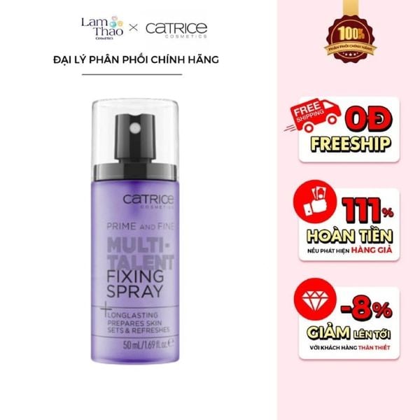 Xịt Khóa Nền Catrice Prime And Fine Multitalent Fixing Spray 50ml