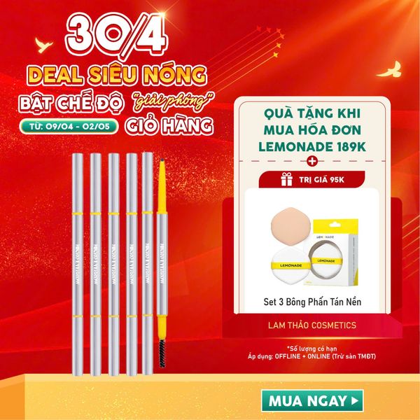 [DEAL 09/4 - 02/5 HĐ LEMONADE 189K TẶNG SET 3 BÔNG PHẤN LEMONADE] Chì Kẻ Mày Siêu Mỏng Lemonade Micro Eyebrow
